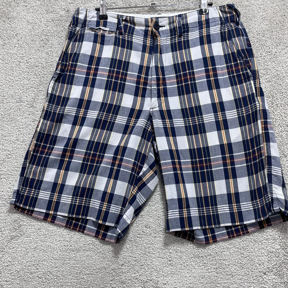 Polo Jeans Mens Short 32 Multicolor Plaid High Rise Golf Pockets 100% Cotton